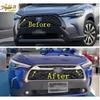 ABS For Corolla Cross  Front Middle Billet Grille Grill Stripes Cover Trim