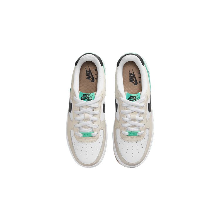 Nike Air Force 1 LE GS Spliced Swoosh Kids Sneakers White Black Sail DX6062-101