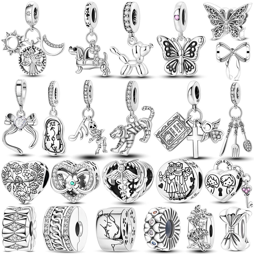 Copper Color Star Moon Heart Safety Chain Cz Beads Angle Wing Pendant Fit Bangle Charms Bracelet Diy Women Original Jewelry