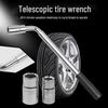 Telescopic Labor-Saving Tire Wrench with Ratchet & Socket for Easy Tire Change and Repair