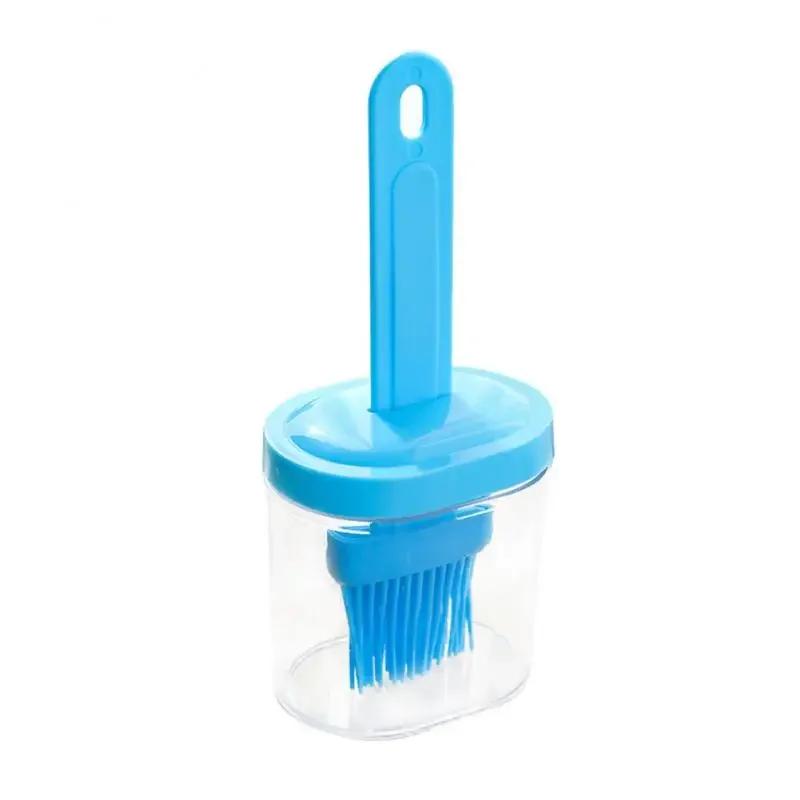 Integrated Brush Cover Design Cooking BBQ Heat Resistant Oil Brushes Kitchen Bar Cake Baking Silicone Bottle Brush Accessories