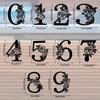 Metal Flower Shape Digital Wall Art 1pc Modern House Number Front Door Outdoor Mailbox Yard Decor Flower Shape Metal