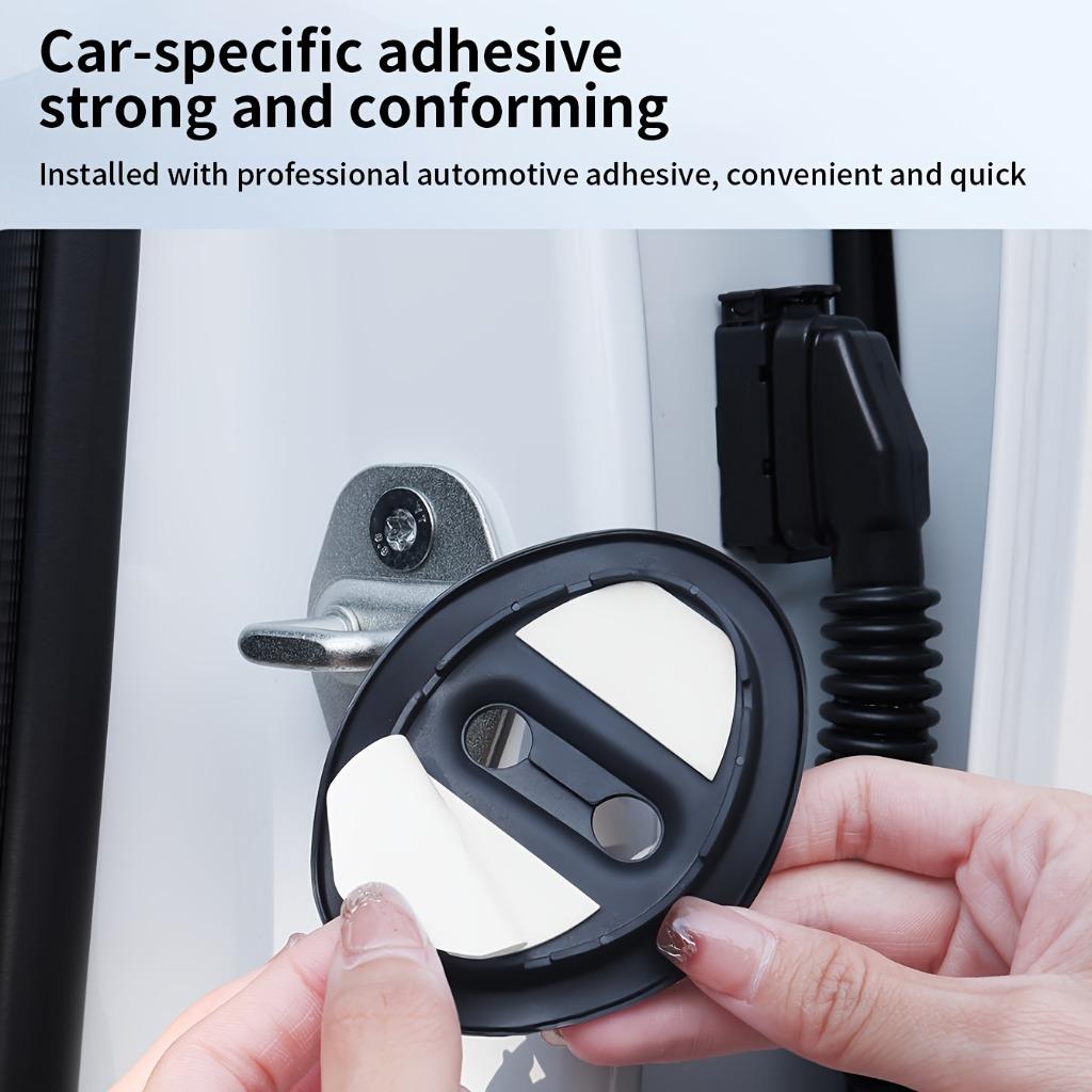 4pcs Black Car Door Shock Absorbing Pads - Anti-Collision and Noise Reduction, Door Lock Protector Stickers for Enhanced Vehicle Protection