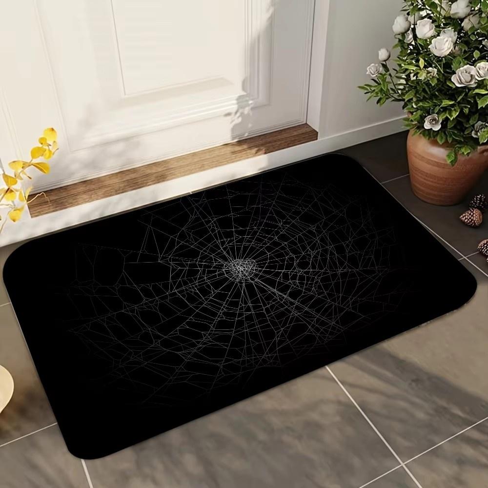 Halloween Spider Mat Non Slip Doormat Living Room Bedroom Kitchen Mat Polyester Easy Care Home Decor Rug Soft Carpet
