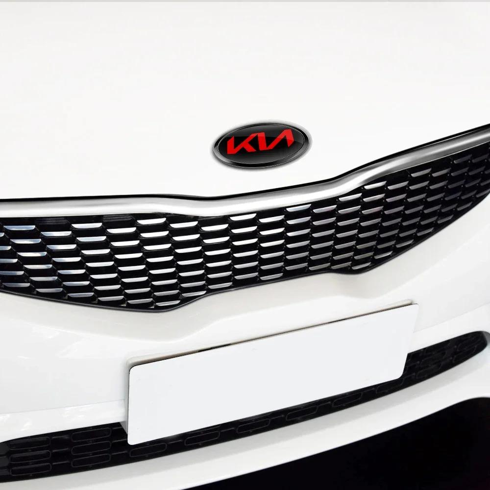 ABS Badge Logo Voiture Emblème Capot Avant Autocollants Décoratifs Coffre Arrière Pour Kia Sportage Rio K2 Ceed Carnival Picanto Soul EV6 Niro