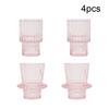 4 PCS Pink Glass Vertical Stripes  Home Decor Candle Holders Wedding Decoration Table Centerpieces Accessories Candlesticks