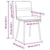 VidaXL Dining Chairs Set of 2 Dark Grey Velvet, Chair, Living Room Chair, Accent Chair, Kitchen Chair, Seat of 4101245