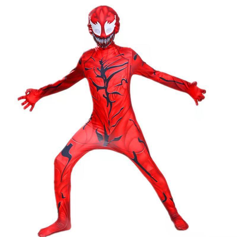 Halloween Venom Massacre Begins Red Venom onesie tights costume Spider-Man costume hero