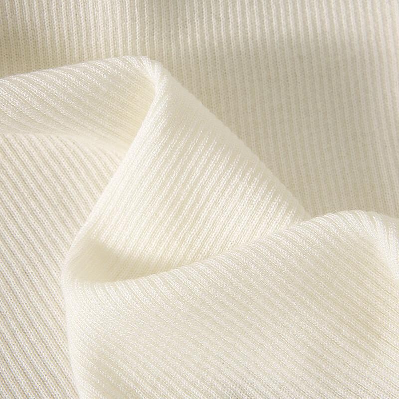 Damen V-Ausschnitt Strick-T-Shirt aus Wollmischung und Eis seide