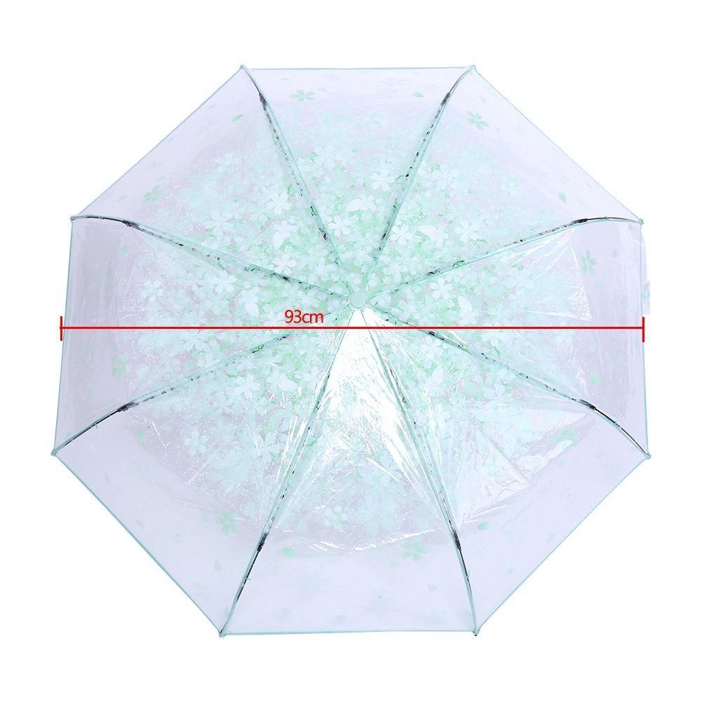 Rain Umbrella Transparent Umbrella Transparent Folding Umbrella Fashionable Princess Umbrella Cherry Blossom Four Colors
