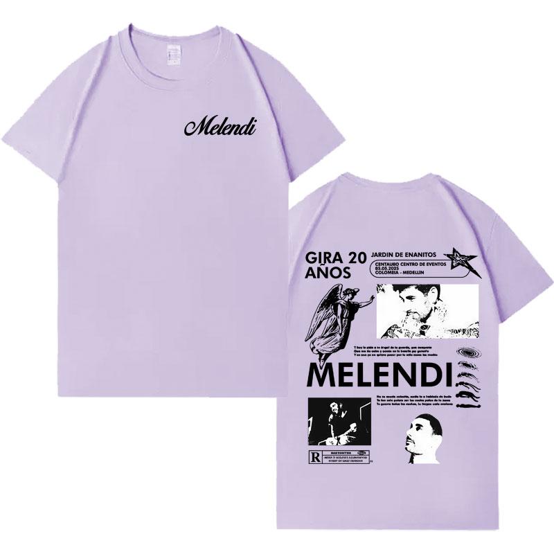 Singer Melendis Harajuku New Album TShirts Men High Quality T Shirts Cotton Casual Y2K Short Sleeve Hot Sale Clothes Teenagers
