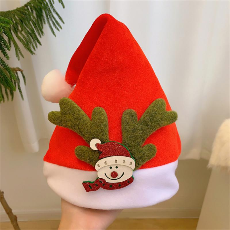 Cartoon Santa Hat Santa Claus Snowman Elk Embroidered Christmas Decoration For Christmas New Year Festive Holiday Party Supplies