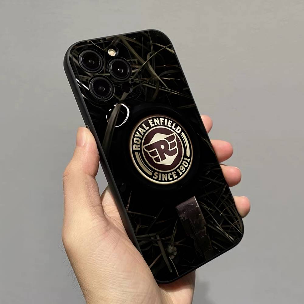 R-ROYALS E-ENFIELDS Logo Handyhülle Für IPhone 17 16 15 14 13 12 11 Pro Max Plus Weiche Schwarze Hülle