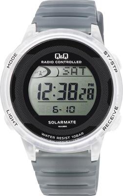 Watch Digital Radio Solar 10 ATM Water Resistant Urethane Belt Black [Citizen Q&Q] Q&Q D01A-006VK Men's (Semi-transparent)