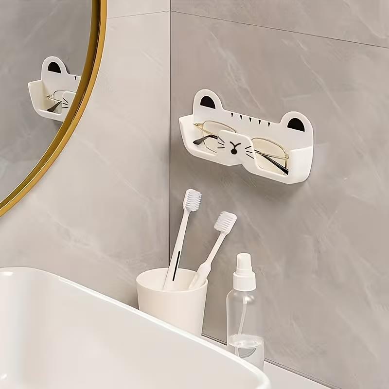 1pc Stylish Wall-Mount Eyeglass Case, No-Drill, Space-Saver for Bedside, Bathroom, Bedroom, Minimalist & Compact