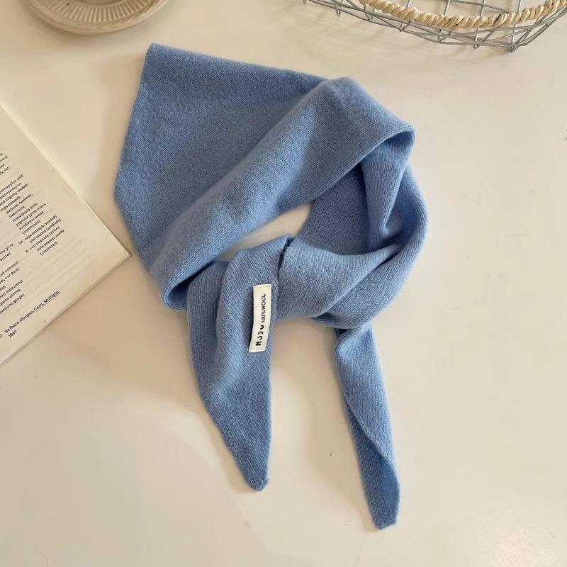 Pure Wool Triangle Scarf Niche Knitted Headscarf Multifunctional Scarf for Women Warm and Versatile Autumn and Winter New Trend