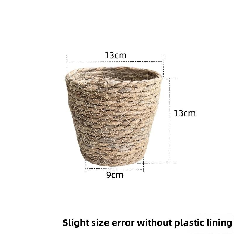 Nordic Woven Bamboo Flower Basket: Straw-style Pot for Flower Arrangement and Desktop Storage Ornaments in Home or Living Room.