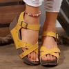 2025 new foreign trade summer women's platform sandals large size cross-buckle sandals fish mouth sandals