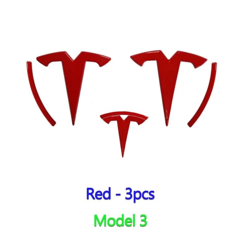 Car Sticker Tesla ABS Car Steering Wheel Rear Trunk Badge Overlay Sticker for Tesla Model 3 Model Y Front Hood Cover Emblem Modi