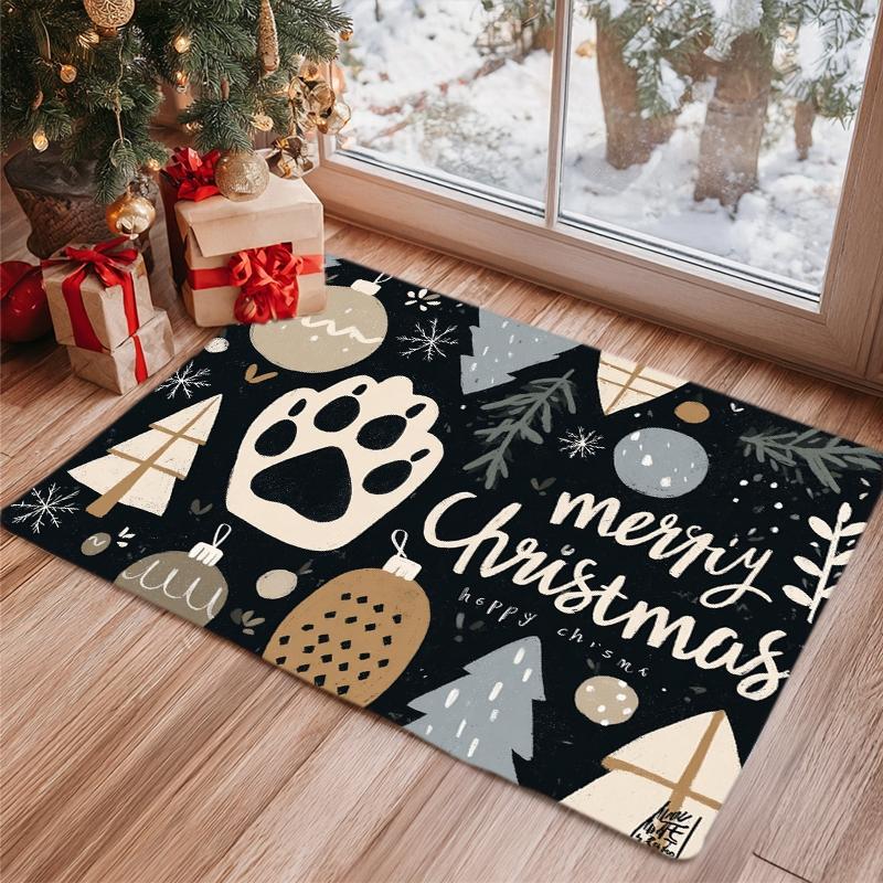 

1pc Doormates Dark Cute Paw Christmas Decorative Mat, Machine Washable, Suitable for Indoor Decoration, Entryway, Garden and Liv 40cm x 60cm