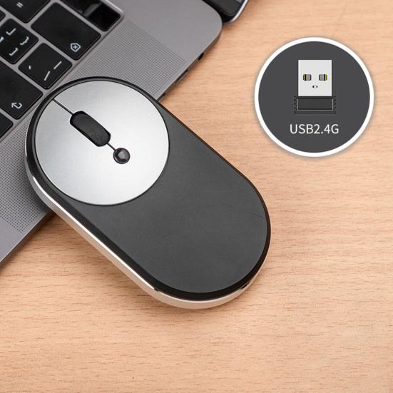 M1 Wireless Mouse Aluminum Alloy Frame Ultra-thin Mini 2.4GHz Rechargeable Silent Mouse