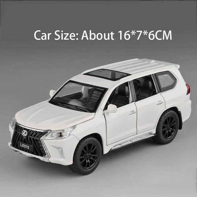1:32 Scale LX570 X3M Car Model Toy Doors Opened Sound Light Models Pull Back Alloy Diecast Vehicle for Enthusiasts Surprise