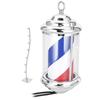 Rainproof LED Barber Shop Pole Sign Hair Salon Wall-Mounted Bright Rotating Light 28cm