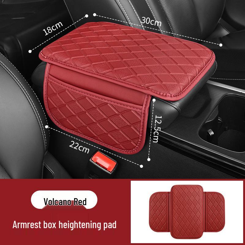Universal Car Armrest Heightening Pad with Leather Storage Bag
