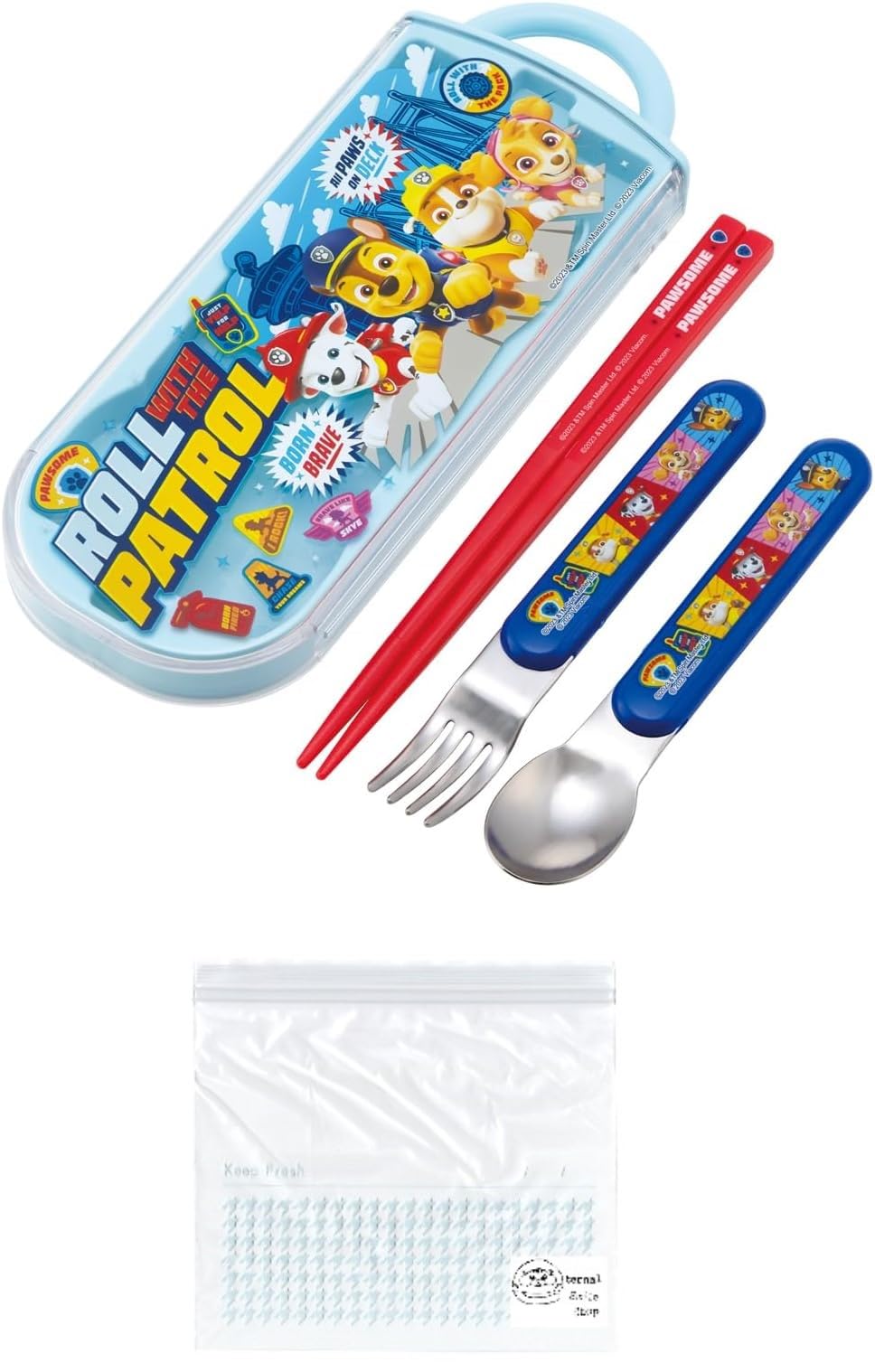 

Набор из трех предметов Paw Patrol: палочки, ложка, вилка, палочки для бенто, футляр для палочек, палочки раздвижного типа, сделано в Японии, можно мыть в посудомоечной машине, антибактериальный, Paw Patrol 24 предмета