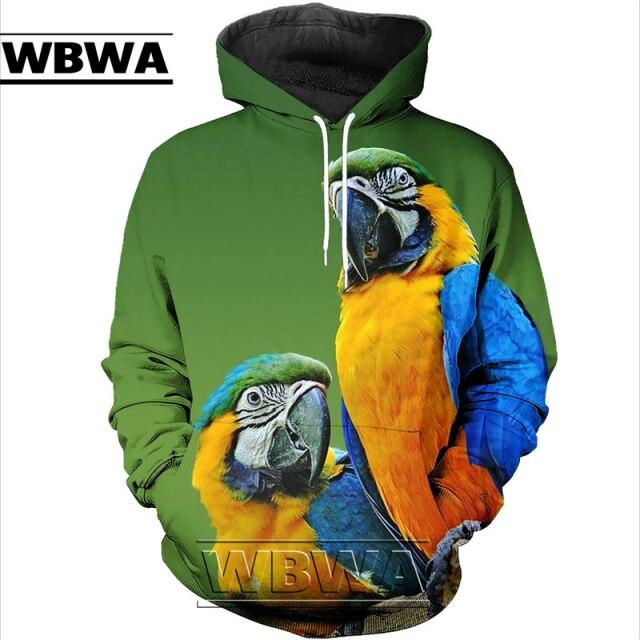 💰Kaufe Animal Beautiful Parrot 3d Printing Mens Hoodie Fashion Casual