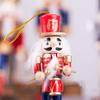 4PCS Christmas Nutcracker Figurines Set, Wooden Soldier Hanging Decorations for