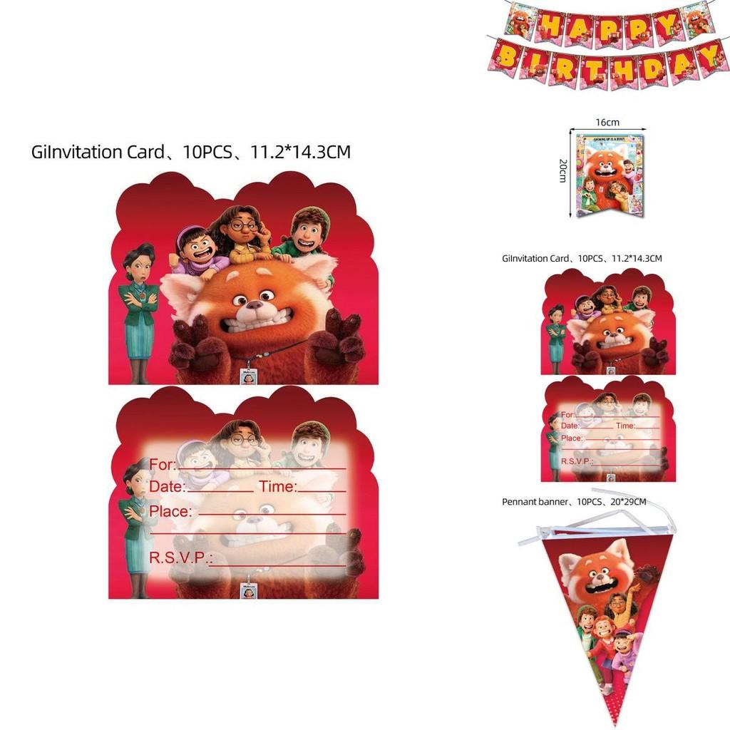 Turning Red Birthday Party Set With Adorable Cartoon Decorations And Surprises