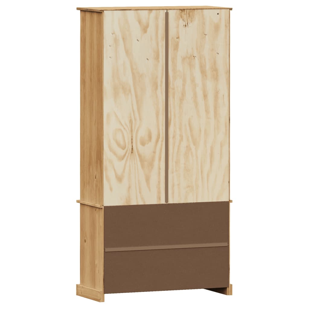 Vidaxl Witryna Vigo, 85X35X170 Cm, Lite Drewno Sosnowe
