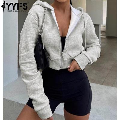 Chaquetas y abrigos con capucha de manga larga para otoño e invierno con estampado de Color sólido informal a la moda para mujer