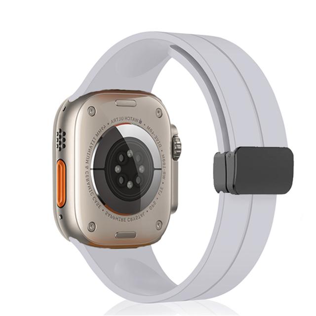 Strap For Apple watch ultra 3 2 band 44mm 45mm 49mm 40mm 41mm 46mm Magnetic Silicone Bracelet correa iWatch Series 8 se 9 10 11