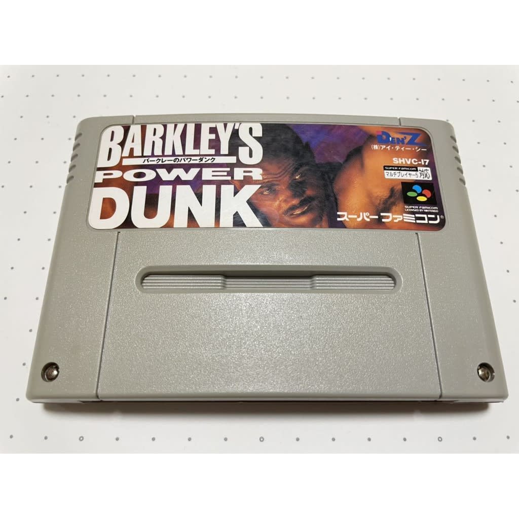 Used Barkley Shut Up and Jam! (Barkley's Power Dunk) SFC SNES Super Famicom SHVC-I7 Tested Working Nintendo Sports DEN'Z(ITC) NTSC-J Super Nintendo