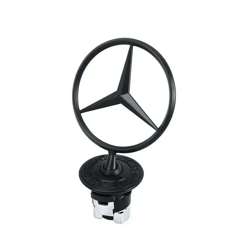 44MM Chrome Car Star Hood Badge Front Emblem Logo for Mercedes Benz C E S Class W204 W205 W212 W213 W211 W220 W222 W223 FA1