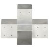 VidaXL Connecteurs de poteau 4 pcs Forme en X Métal galvanisé 91x91 mm