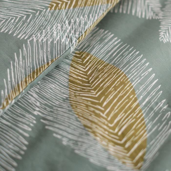 Parure de lit - TODAY - Sunshine - 2 personnes - 240x220cm - Coton - Vert - Autres motifs