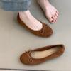 Gentle Fairy Ballet Single Shoes 2025 French Retro Elegant Suede Bow Round Head Light Mouth Soft Sole Evening Shoes