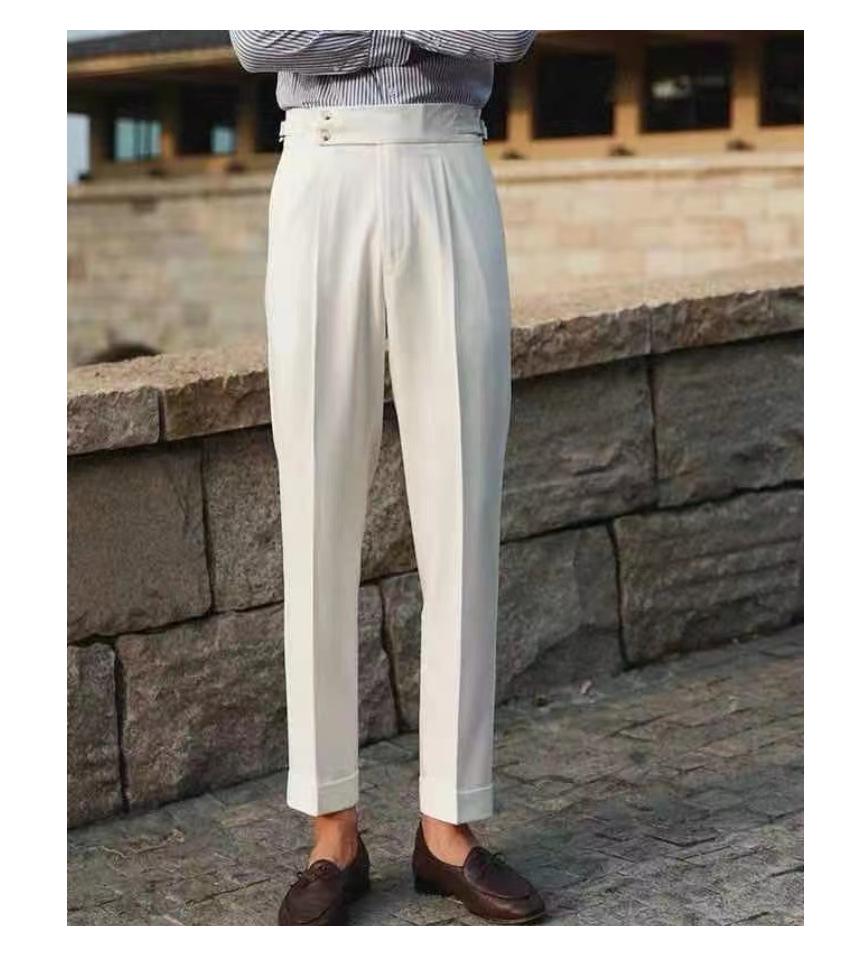 2023 Italian Slim-Fit Men's Business Casual High-Waisted Dress Pants for Autumn and Spring