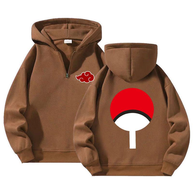 Naruto Anime Pulovr Mikina se čtvrtinovým zipem a kapucí Sportovní Outdoorová Mikina Ležérní Dlouhý Rukáv Pánské Oblečení Mikina Streetwear