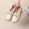 Chaussures Plates Ouvertes Respirantes pour Femmes Semelle Souple Confortables Chaussures en Cuir Talon Plat Bas Été Décontractées