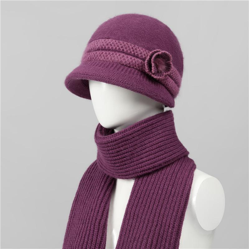 Autumn and winter hats, women's wool hats, winter velvet warm and cold-proof knitted hats