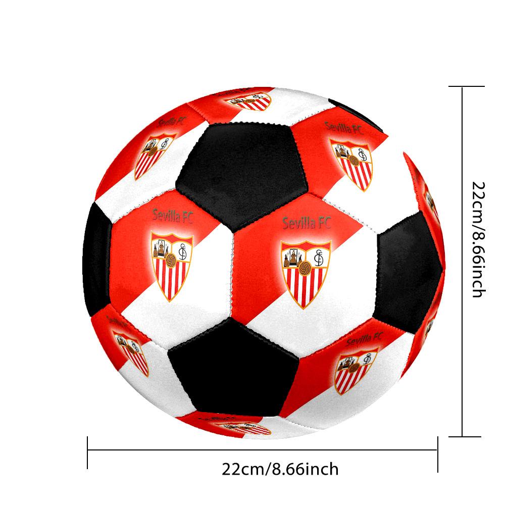 1 PZ Logo Sevilla FC Pallone da calcio taglia 5 Pallone da calcio indoor Praha Colorato Per tutte le età Cucito a macchina PVC Pronto per la competizione Resistente Rimbalzo elevato