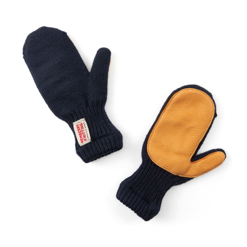 NEWBERRY KNITTING Deerskin Mittens - Navy
