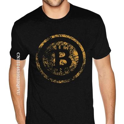 Vintage BTC Krypto Währung Bitcoin Großhandel T-Shirt Herren Stilvolle T-Shirts Tops Shirt Neu Ankunft Normale Baumwolle Herren T-Shirt Normal