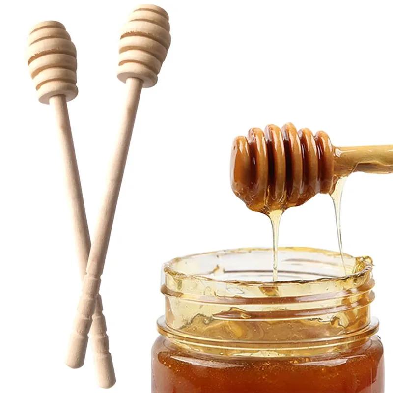 1/2PCS Dessert Spoon Honey Stir Bar Honey Spoon Mixing Handle Jar Spoon Wooden Honey Spoon Coffee Tea Tableware Utensils