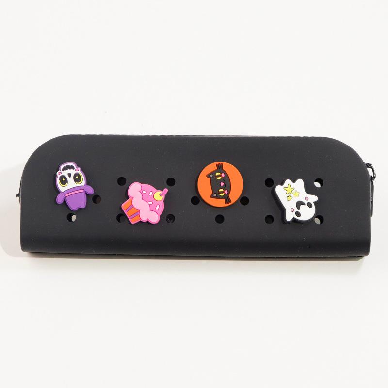 DIY silicone hole pencil bag, student creative cute pencil bag learning stationery storage bag stationery box