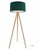 Standing Floor Lamp, Tripod, Chrome, Velvet Lampshade